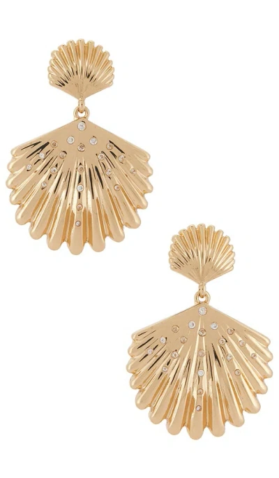 Ettika Sun Drenched Shell Earrings In Metallic Gold