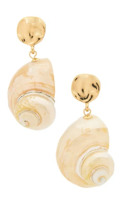 Ettika Sunken Treasure Shell Drop Earrings In Gold