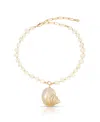 Ettika Sunken Treasure Shell Pendant Necklace In Gold