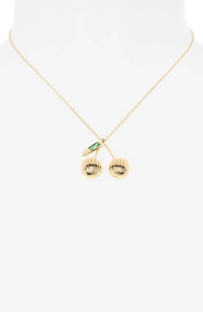 Ettika Sweet Cherry Pendant Necklace In Gold
