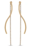 Ettika Swerve Cubic Zirconia Front/back Earrings In Gold