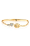 Ettika 18k Gold Plated Swirled Shell Cuff Bracelet In Gold