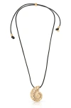 ETTIKA ETTIKA SWIRL SHELL PENDANT CORD NECKLACE