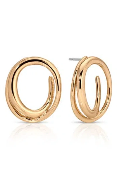 Ettika Swirl Stud Earrings In Gold