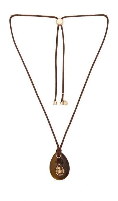 Ettika Teardrop Cord Necklace In Brown