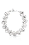 Ettika Teardrop Link Bracelet In Silver