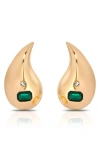 Ettika Teardrop Statement Earrings In Green