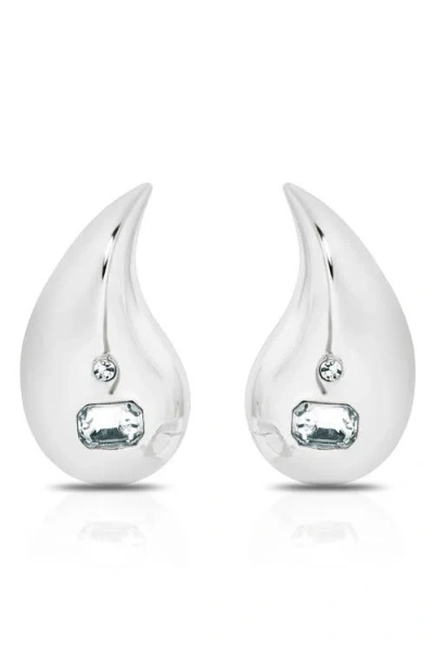 Ettika Teardrop Statement Earrings In Silver