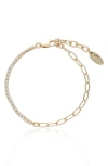 Ettika Tennis & Paper Clip Chain Bracelet In Gold