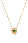 Ettika Textured Baguette Disc Necklace In Gold