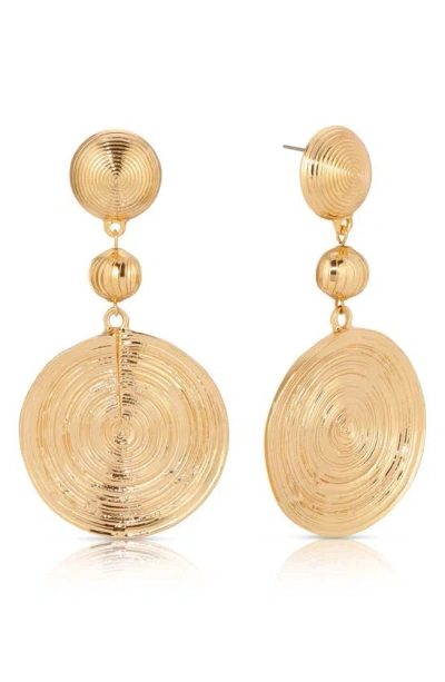 ETTIKA ETTIKA TEXTURED DISC DROP EARRINGS