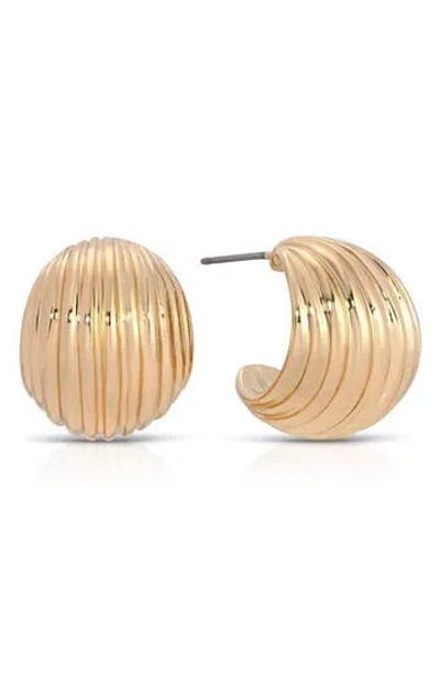 Ettika Textured Half Hoop Earrings In Gold