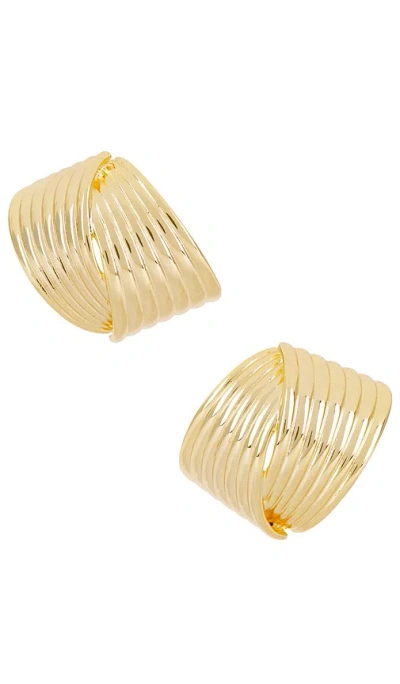 Ettika Textured Lines Stud Earrings In Gold