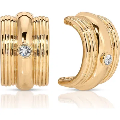 Ettika Textured Statement Hoop Earrings In Gold