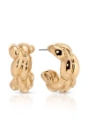 Ettika Textured Wave Hoop Earrings