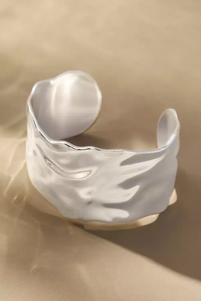 Ettika Thick Sculpted Cuff Bracelet In Silver