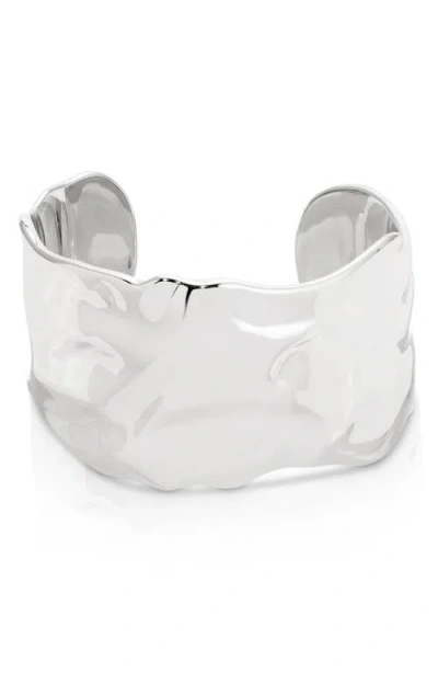Ettika Thick Sculpted Cuff Bracelet In Silver