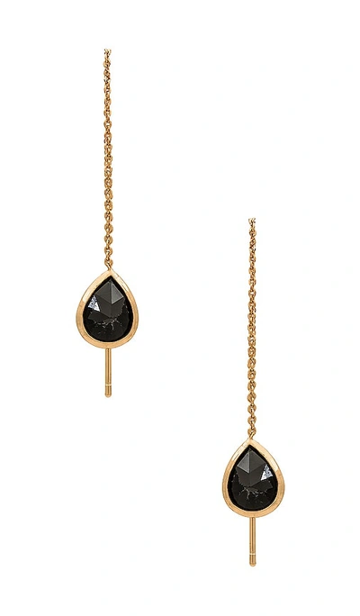 Ettika Threader Earrings In Black & Gold