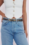 Ettika Tiger Print Genuine Calf Hair Leather Belt In Multi