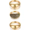Ettika Timeless Glamour Set Of 3 Rings In Gold