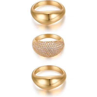 Ettika Timeless Glamour Set Of 3 Rings In Gold