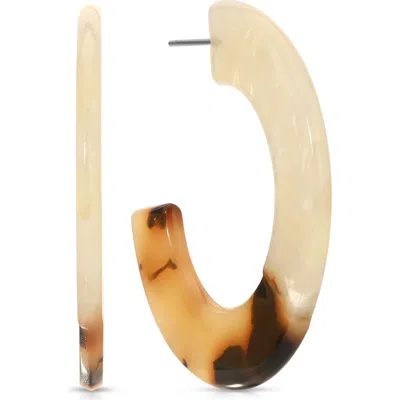 Ettika Tortoise Resin Hoop Earrings In Brown