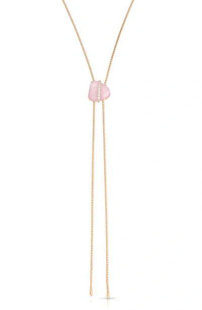 Ettika Tranquil Cove Bolo Necklace In Pink