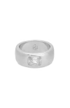 Ettika Treasure Emerald Cut Cubic Zirconia Band Ring In Silver