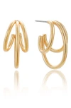 Ettika Triple Bar Hoop Earrings In Gold