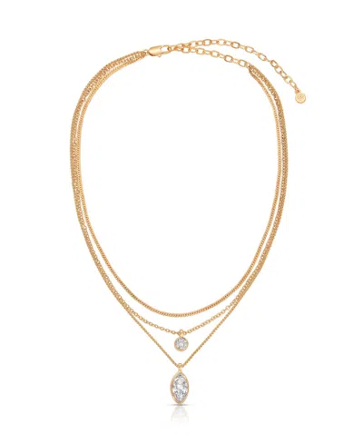 Ettika Triple Drop Layered Necklace In Gold