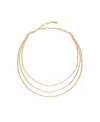 Ettika Triple Flex Snake Chain Layered 18k Gold Plated Necklace In Gold