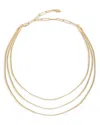Ettika Triple Flex Snake Chain Layered 18k Gold Plated Necklace In Gold