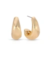 Ettika Essential Hammered Hoop Earrings In 18k Gold Plated In Gold