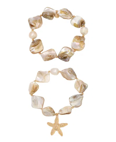 Ettika True Shell Stretch Bracelet Set
