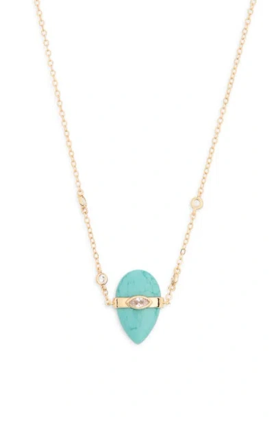 ETTIKA ETTIKA TURQUOISE & CUBIC ZIRCONIA SOLSTICE NECKLACE