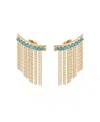 Ettika Turquoise Bead 18k Gold Plated Ear Crawler In Turquoise