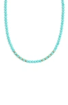 Ettika Turquoise Bead Choker Necklace In Blue