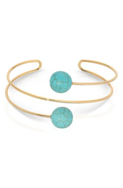 Ettika Turquoise Bead Station Cuff Bracelet