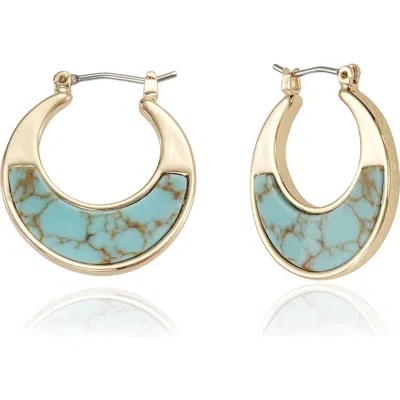 Ettika Turquoise Disc Hoop Earrings