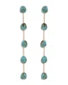 Ettika Turquoise Linear Drop Earrings In 18k Gold Plated In Green