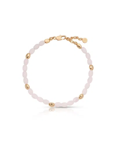 Ettika Turquoise Polished Pebble Anklet In Pink