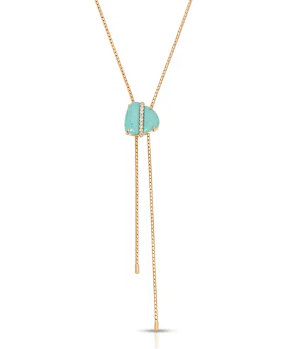 Ettika Turquoise Solstice Bolo Necklace In Gold