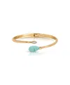 Ettika Reconstituted Turquoise Solstice Hinged Cuff Bracelet In Gold