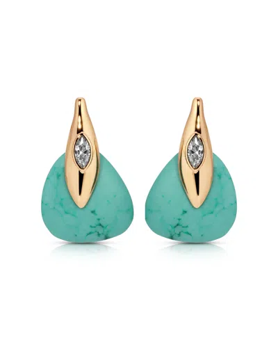 Ettika Turquoise Solstice Drop Earrings In Gold