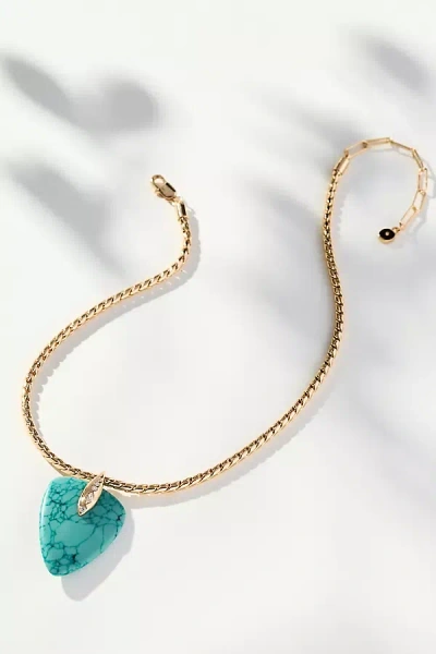 Ettika Turquoise Solstice Pendant Choker Necklace In Gold