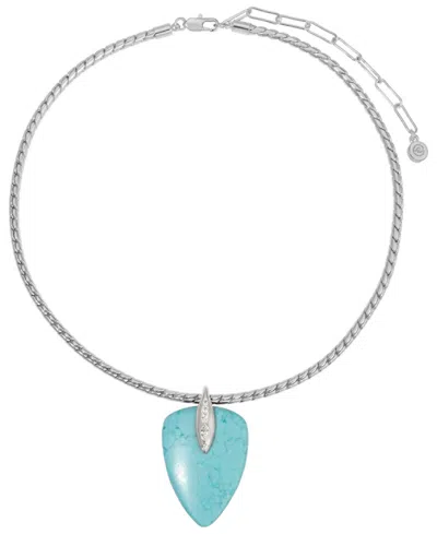 Ettika Turquoise Solstice Pendant Choker Necklace In Metallic