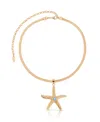 Ettika Turquoise Starfish Pendant Herringbone Chain Necklace In Turquoise