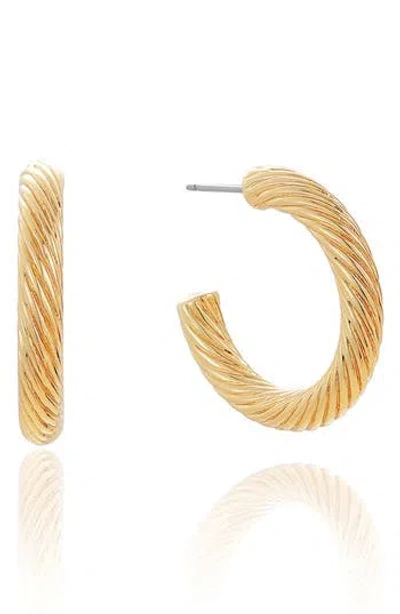 Ettika Twist Hoop Earrings In Gold