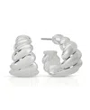 Ettika Twist Of Fate Hoops Earrings In Silver
