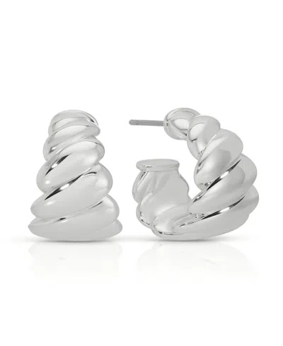 Ettika Twist Of Fate Hoops Earrings In Silver
